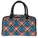 VivienneWestwood ヴィヴィアンウエストウッド ANGLOMANIA アングロマニア ミニボストンバッグ ハンドバッグ ブルー系 チェック柄 □□...