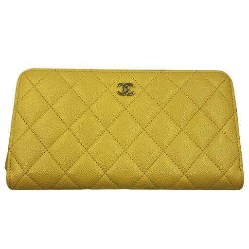 【中古】CHANEL AP0242 クラシック ロング ジップ ラウンドファスナー グレインドカーフスキン 長財布 イエロー ゴールド金具 ココマーク 財布 ダイヤ キルティング ブランド シャネル レディース USED-S 【中古】CHANEL AP0242 クラシック ロング ジップ ラウンドファスナー グレインドカーフスキン 長財布 イエロー ゴールド金具 ココマーク 財布 ダイヤ キルティング ブランド シャネル レディース USED-S