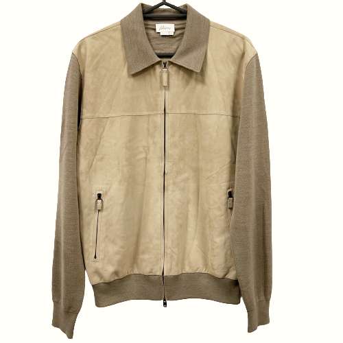 【美品】Brioni ブルゾン サイズ52 ベージュ 羊革 ウール ジャケット ブリオーニ 衣類 服 メンズ 男性用 □□ USED-S 【美品】Brioni ブルゾン サイズ52 ベージュ 羊革 ウール ジャケット ブリオーニ 衣類 服 メンズ 男性用 □□ USED-S