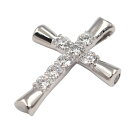 【中古】D1.031ct ダイヤモンド クロス ペンダント トップ Pt900 5.7g 十字架 ネックレス プラチナ ジュエリー レディース アクセサリー □...