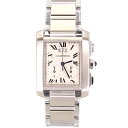 カルティエ Cartier W51024Q3 タンクフランセーズ クロノリフレックス ホワイト □□USED-A