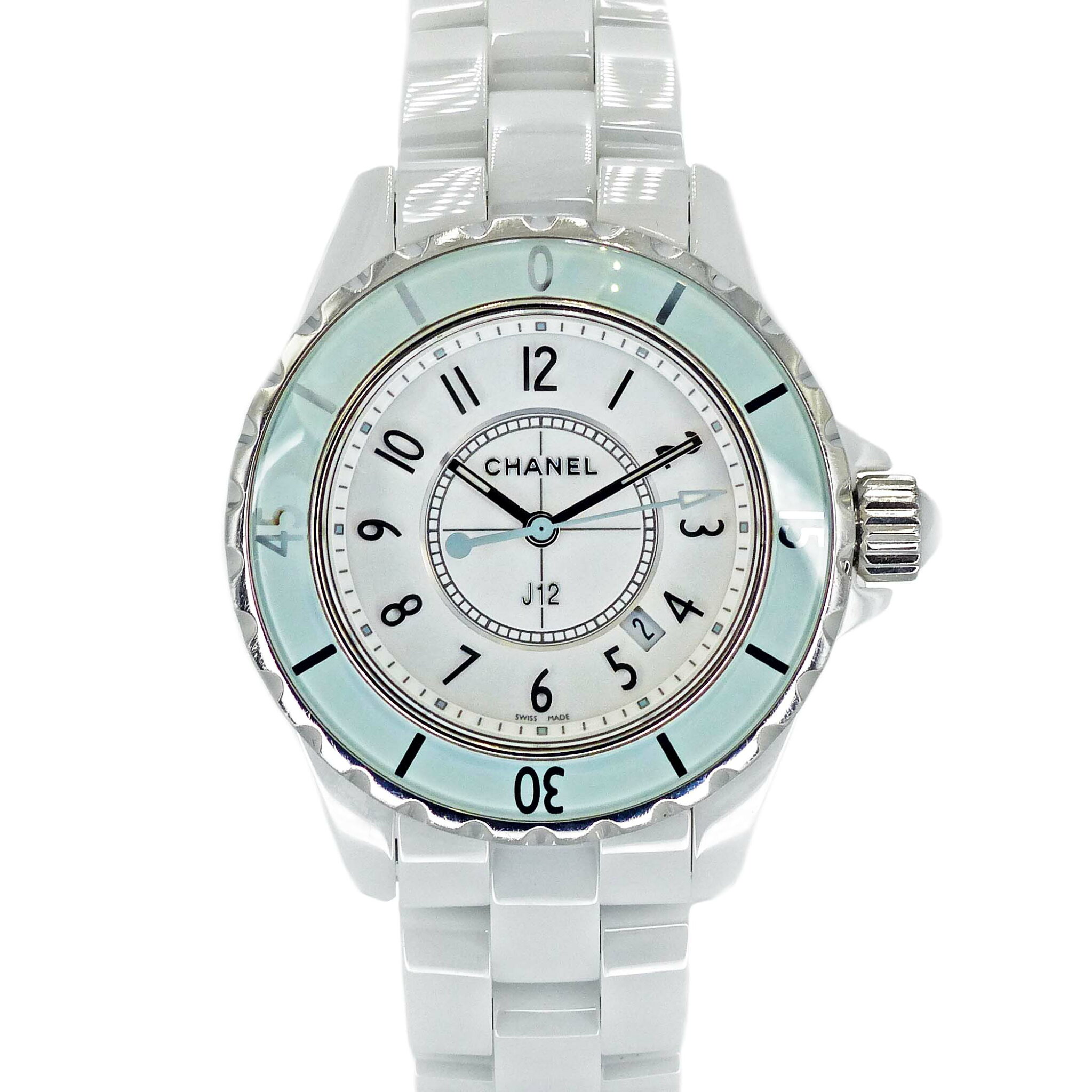 シャネル CHANEL H4464 J12 ホワイト ソフトミント □□USED-A