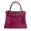 HERMES エルメス ケリー 25 スイフト 推定 ローズパープル 内縫い D刻印 2019年 ハンドバッグ □□USED-A
