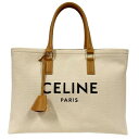 CELINE セリーヌ ホリゾンタル カバ トートバッグ キャンバス ナチュラル □□USED-AB