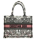 Christian Dior クリスチャン ディオール ブックトート ミディアム ハンドバッグ トートバッグ キャンバス ネーム入り□□USED-A