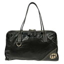 GUCCI グッチ 169971 ハンドバッグ レザー ブラック GGロゴ □□USED-AB