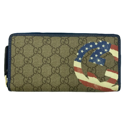 GUCCI 304196 ラウンドファスナー 長財布 ジップウォレット ベージュ ブルー系 GG グッチ レディース メンズ ブランド □□USED-B GUCCI 304196 ラウンドファスナー 長財布 ジップウォレット ベージュ ブルー系 GG グッチ レディース メンズ ブランド □□USED-B