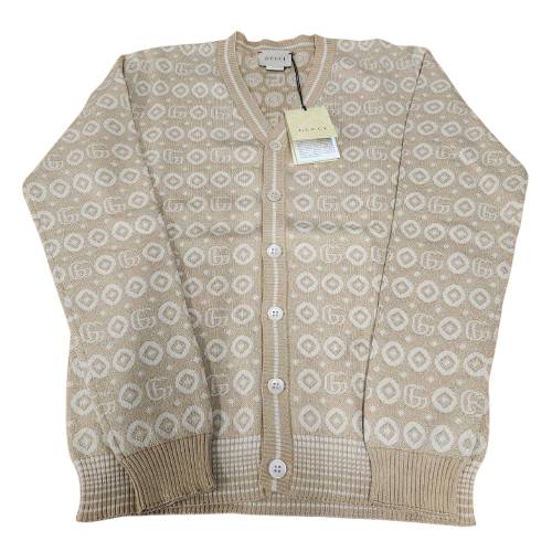 GUCCI グッチ 770161 ダブルGコットン カーディガン チルドレンズ ベージュ系 サイズ12 □□ USED-SS