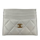 CHANEL シャネル カードケース マトラッセ ラムスキン ココマーク □□ USED-S