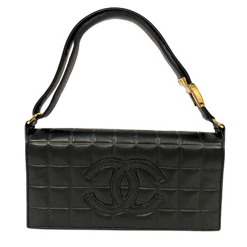 CHANEL シャネル チョコバー ハンドバッグ 肩掛け ブラック □□USED-AB CHANEL シャネル チョコバー ハンドバッグ 肩掛け ブラック □□USED-AB