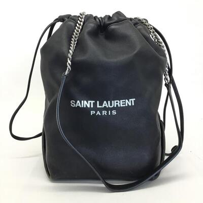 SAINT LAURENT【サンローラン】テディ　バケットバッグ　538447　チェーンショルダーバッグ　レザー　ブラック　ロゴ【中古品/USED-B】質屋　かんてい局那覇店　n3100513927300005