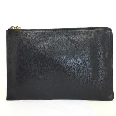 BALENCIAGA【バレンシアガ】メタルエッジ　クラッチバッグ　390186・1000D・56802　レザー　ブラック　男女兼用【中古品/USED-B】質屋　かんてい局那覇店　n3101342927300002