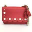 Kate Spade　ケイトスペード　チェーンショルダーバッグ　PXRUA089　パール　レザー　レッド　USED-AB　g3100477927300015　かんてい局宜野湾愛知店