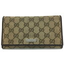 GUCCI【グッチ】二つ折り長財布　244946　GGキャンバス　レザー　ベージュ　ダークブラウン系【中古品/USED-B】質屋　かんてい局那覇店　n3101900927300071　※店頭販売中の為、お品切れの場合もございます