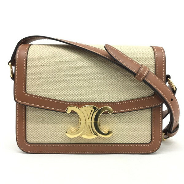 CELINE【セリーヌ】クラシック　トリオンフ　ショルダーバッグ　191242EGC.02NT　ナチュラル　ブラウン　タン【中古品/USED-AB】質屋　かんてい局那覇店　n3100448927300006