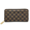 『夏セール2025』【8/4販売開始】LOUIS VUITTON【ルイヴィトン】ジッピーウォレット ラウンドファスナー長財布 N60015 ダミエエべヌ【中古品...