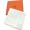 ☆お買得商品☆HERMES【エルメス】ハンカチーフ 161014G コットン100% ホワイト 未使用品【中古品/USED-A】質屋 かんてい局那覇店 n310...