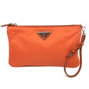 PRADA【プラダ】リストレット ポーチ 小物入れ 化粧ポーチ 1NH545 ナイロン オレンジカラー【中古品/USED-AB】質屋 かんてい局那覇店 n310...