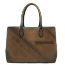 【2025 決算セール】BERLUTI【ベルルッティ】トゥジュール トートバッグ スクリット ドラぺ パティーヌ レザー ブラウン ショルダーバッグ【中古品/U...