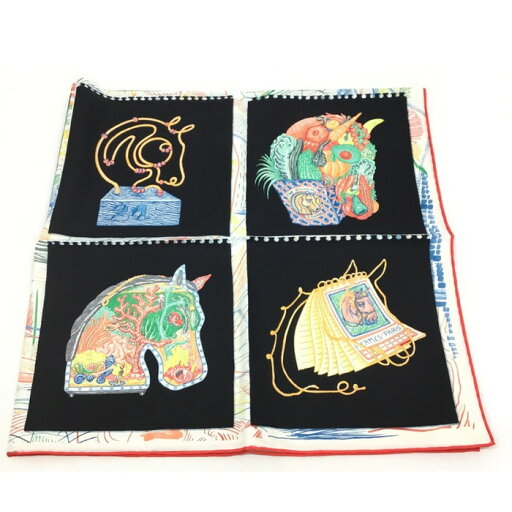 HERMES【エルメス】☆特上品☆ CHEVALOSCOPE スカーフ シルク100% ブラック マルチカラー ファッション小物【中古品/USED-A】質屋 かんてい局那覇店 n3102804927300032 HERMES【エルメス】☆特上品☆ CHEVALOSCOPE スカーフ シルク100% ブラック マルチカラー ファッション小物【中古品/USED-A】質屋 かんてい局那覇店 n3102804927300032