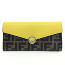 FENDI【フェンディ】二つ折り長財布 8M0251-AAII-208-8210 イエロー ブラウン ブラック レディース【中古品/USED-B】質屋 かんてい...