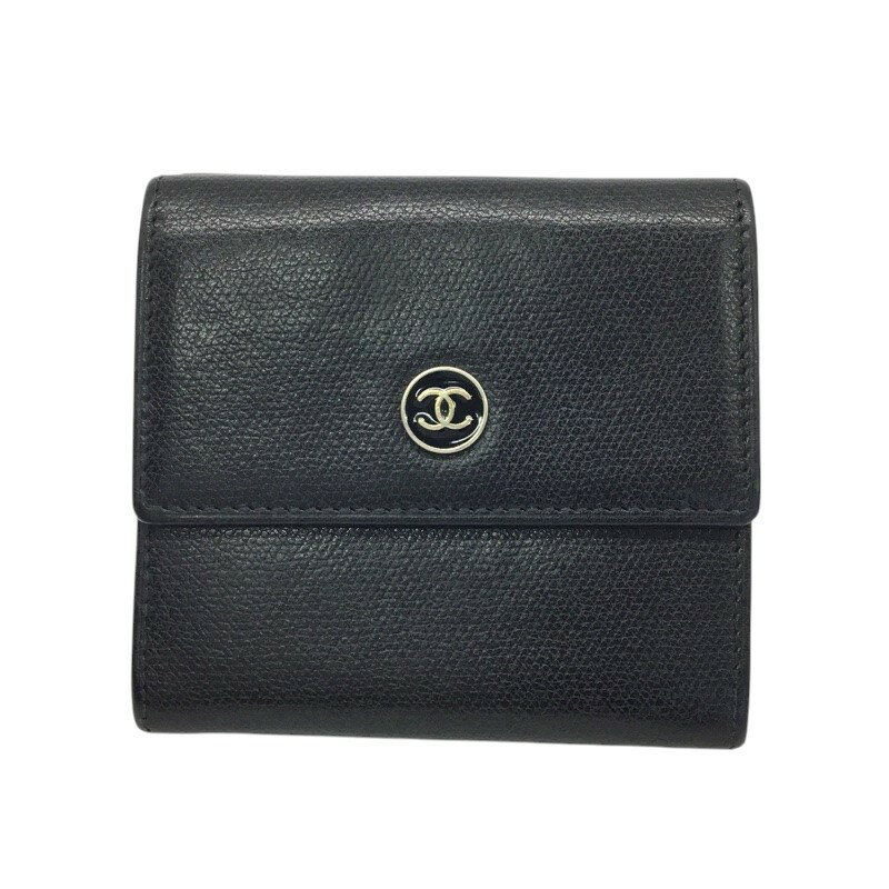 CHANEL【シャネル】三つ折り財布 A20902 ココマーク Wホック レザー ブラック【中古品/USED-B】質屋 かんてい局那覇店 n3101672927300008