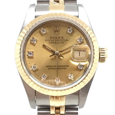 ROLEX　【ロレックス】　69173G　デイトジャスト 10Pダイヤ　自動巻き　シャンパンゴールド　100M防水　SS ステンレススチール×K18YG 18金イエローゴールド　X77****/1981年頃製造　USED-A　k3100210927400002　送料無料　かんてい局コザ山内店