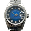 ROLEX　ロレックス　69174G　デイトジャスト　10Pダイヤ　自動巻き　レディース　ブルーグラデーション文字盤 【約18cm】 100M防水　SS　ステンレススチール　K18WG　ホワイトゴールド 【 USED-AB 】 k3100210927400015　送料無料　かんてい局コザ山内店