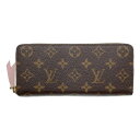 LOUIS VUITTON　ルイヴィトン　M61298　ポルトフォイユ クレマンス　コンパクト長財布　モノグラム　ブラウン　ローズバレリーヌ（ピンク系） k3101558927400235　送料無料　かんてい局コザ山内店