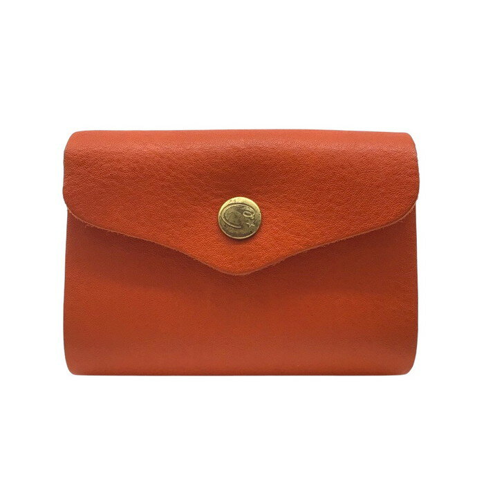 cham チャム 本革 三つ折り財布 オレンジ【USED-B】かんてい局コザ山内店 k3101896927400059