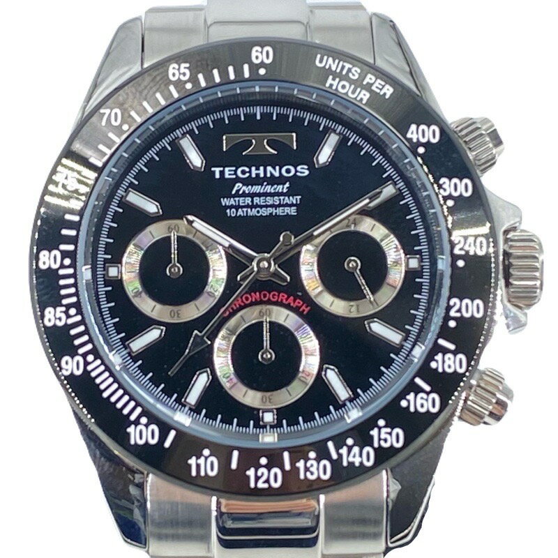 TECHNOS　テクノス　TP0403　クロノグラフクォーツ　黒文字盤【USED-B】質かんてい局コザ山内店　k3100003927400090