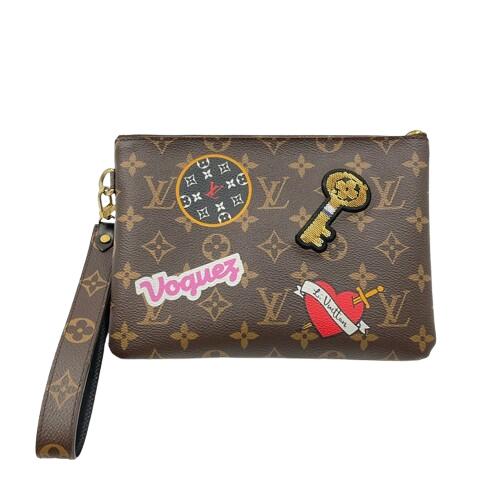 LOUIS VUITTON　ルイヴィトン　M63447　シティポーチ　パッチーズ 　モノグラム キャンバス×ゴールド金具　【中古】