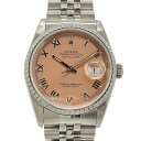 ROLEX ロレックス 16220 デイトジャスト 自動巻 ピンク×ローマン 100M防水 SS【中古】【g3100004927900064】(2)