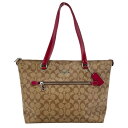 COACH【コーチ】 F79609 シグネチャートートバッグ ベージュ レッド レディース【中古品/USED-B】かんてい局宜野湾愛知店(4)