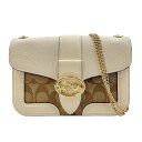 COACH コーチ 7287 ジョージ― クロスボディ チェーンショルダーバッグ シグネチャーコーテッド・キャンバス×ブラウン系×ホワイト系【中古】【かんてい局宜野湾愛知店】