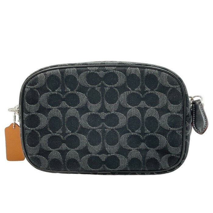 COACH　コーチ 　CE744 　カメラバッグ・シグネチャーデニム 　ショルダーバッグ　シグネチャーデニム×カーフレザー×ブラック【中古】【g3100432927900092】