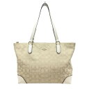 COACH コーチ 中古品 USED-B CG977 シグネチャー柄トートバッグ ホワイトxベージュ ng3100545927700130 かんてい局名護店