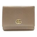 GUCCI　グッチ　中古品　USED-B　474746　GGマーモント　三つ折り財布　レザー　ベージュ　コンパクト　収納　ng3101900927700042　レディース　かんてい局名護店