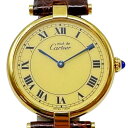 Cartier カルティエ W1001853 マスト ヴァンドーム ヴェルメイユ 925 クロコ レザー クオーツ メンズ 中古品 USED-B ng3100007927700001 送料無料 かんてい局名護店