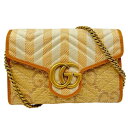 GUCCI グッチ 474575 チェーンショルダーウォレット レザーラフィア/オレンジ系 USED-AB ng3100430927700040 送料無料 かんてい局名護店