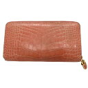 【中古】LOUIS VUITTON ルイヴィトン N94136 エキゾチックジッピー ウォレット ローズトルマリン パドロック クロコ 長財布 財布 A2400010