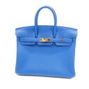 【中古】HERMES エルメス バーキン25 U刻印 トゴ ブルーロワイヤル ゴールド金具 2300742