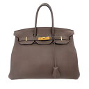 ≪値下げ≫【中古】HERMES エルメス バーキン35 エベンヌ ゴールド金具 トリヨンクレマンス Y刻印 2020年 ハンドバッグ レディース メンズ ユニセ...