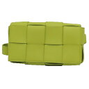 ≪値下げ≫【中古】BOTTEGA VENETA ボッテガヴェネタ 639367 カセットベルト マキシイントレチャート ライム ウエストポーチ ボディバッグ メ...