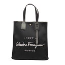 【中古】SALVATORE FERRAGAMO フェラガモ トートバッグ 24 0797 ブラック NERO キャンバス メンズ レディース ユニセックス 男女...
