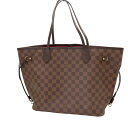 【中古】 LOUIS VUITTON ルイヴィトン N51106 ダミエ ネヴァーフルGM 旧型 ポーチ欠品 トートバック ブラウン レザー ハンドバッグ 筆記...