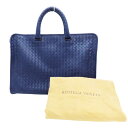 ≪値下げ≫ 【中古】BOTTEGA VENETA ボッテガヴェネタ ブリーフケース イントレチャート 青 型番:B04327320I レザー メンズ ビジネス ...