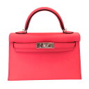 ≪値下げ≫【中古】HERMES エルメス ミニケリー2 ローズアザレ ヴォーエプソン シルバー金具 W刻印 ピンク系 ハンドバッグ ショルダーバッグ レディース...