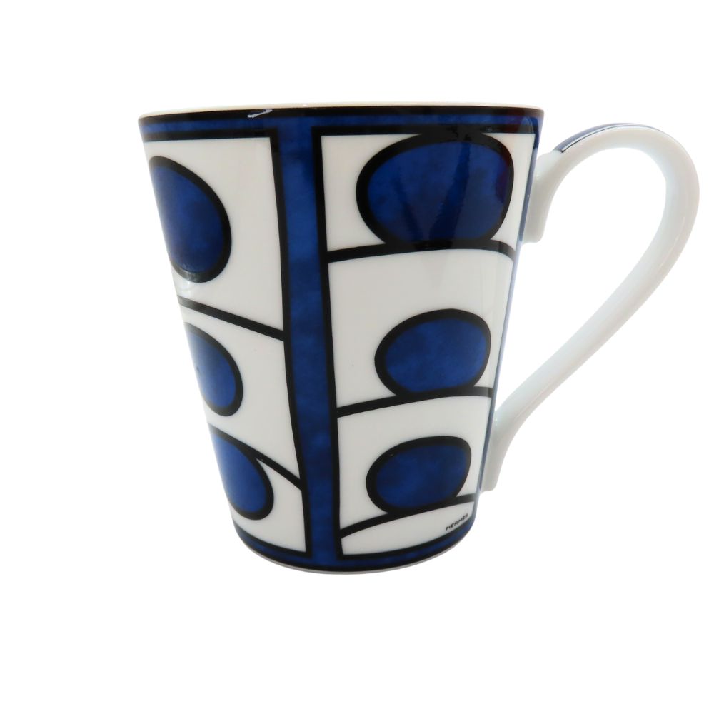 【中古】HERMES エルメス ブルーダイユール マグカップ No.1 W10 鍵 カラー:ブルー・ホワイト ユニセックス 高級食器 ギフト 誕生日 記念日 プ...