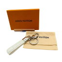 【中古】 LOUIS VUITTON ルイヴィトン M01940 エキゾチック ホワイト ドラゴンヌ LVパドロック アリゲーター キーホルダー レザー ワニ革...